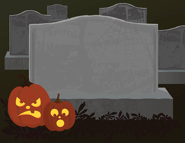 Halloween Tombstone With Copy Space vector art illustration