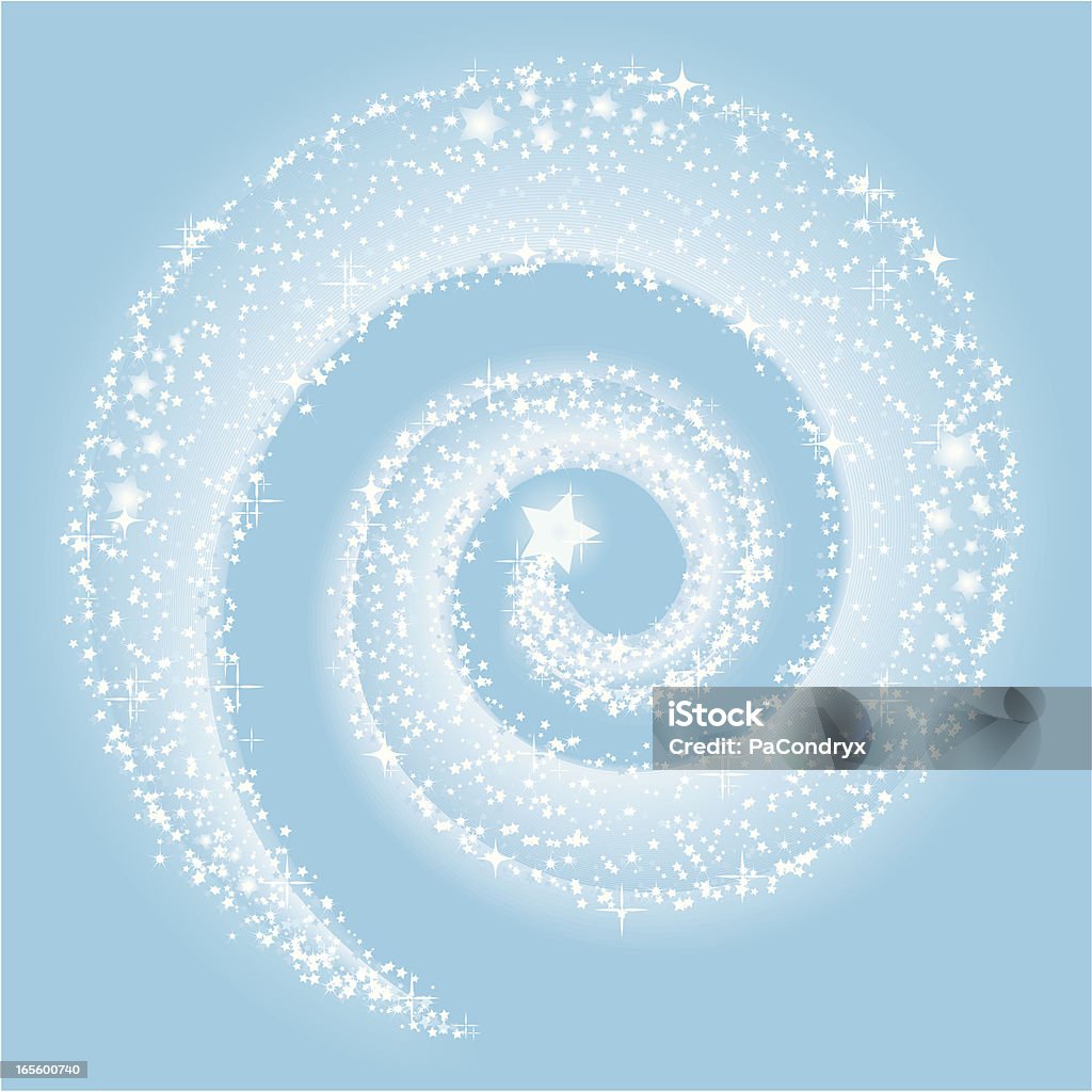 Cometa espiral de Natal com neve - Vetor de Azul royalty-free