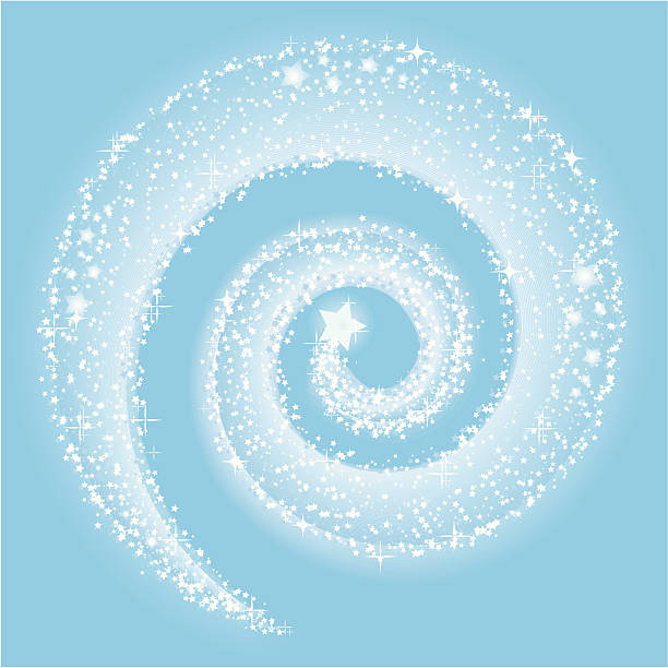 Christmas Snowy Spiral Comet vector art illustration