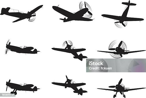 Caccia Modelli - Immagini vettoriali stock e altre immagini di Seconda Guerra Mondiale - Seconda Guerra Mondiale, Aeroplano, Aereo militare