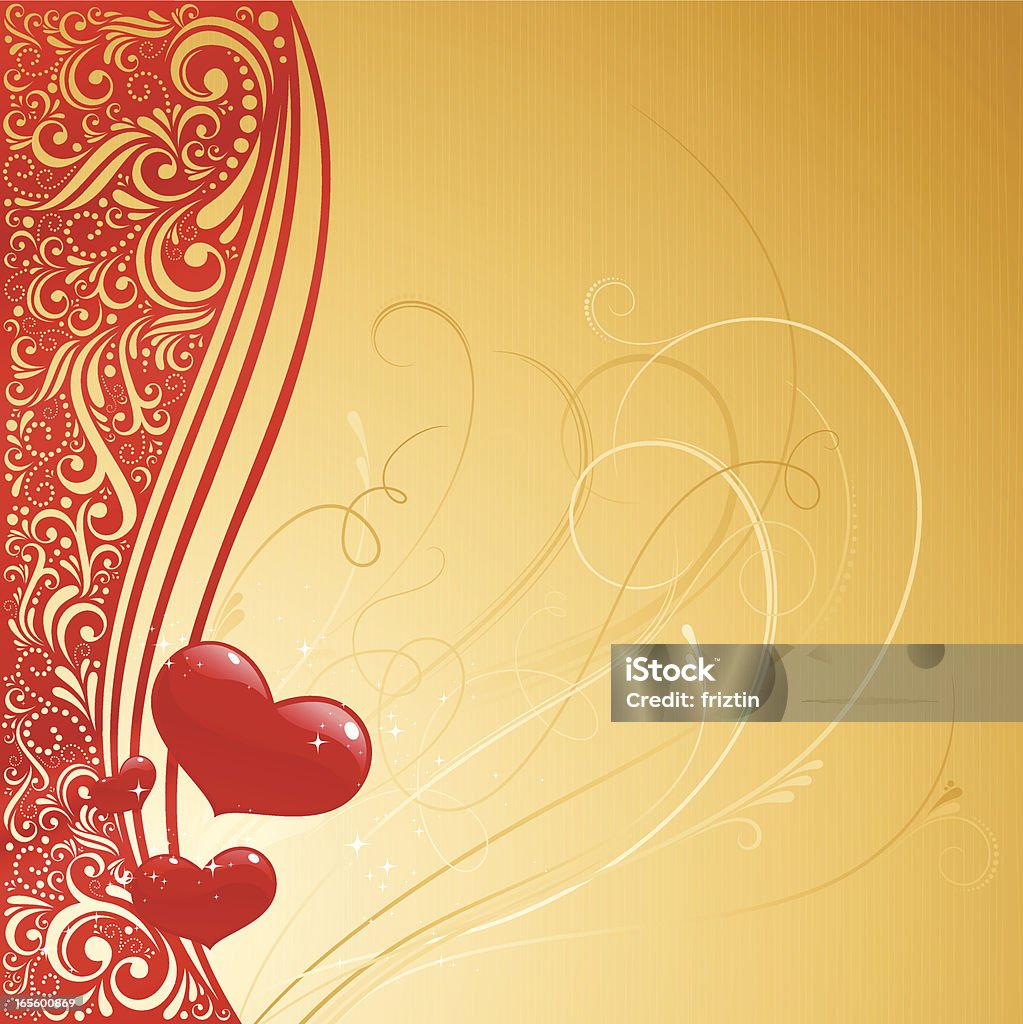 Valentines ゴールドの背景 - イラストレーションのロイヤリティフリーベクトルアート