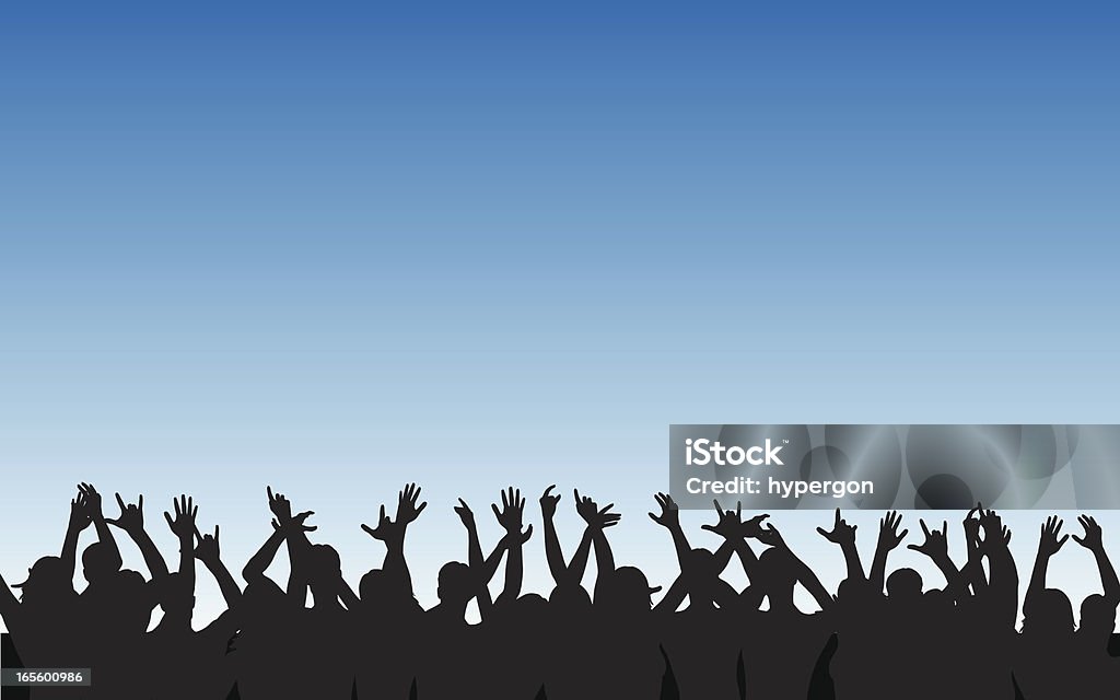 Acclamations de la foule - clipart vectoriel de Acclamation de joie libre de droits