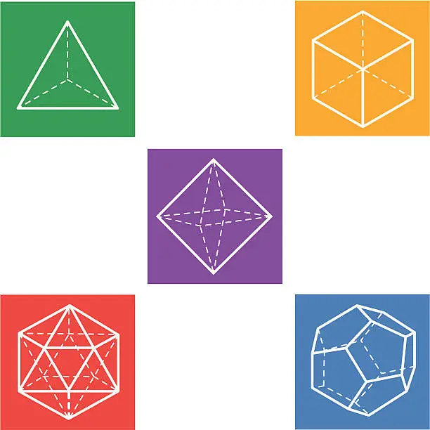 Vector illustration of platonic solids