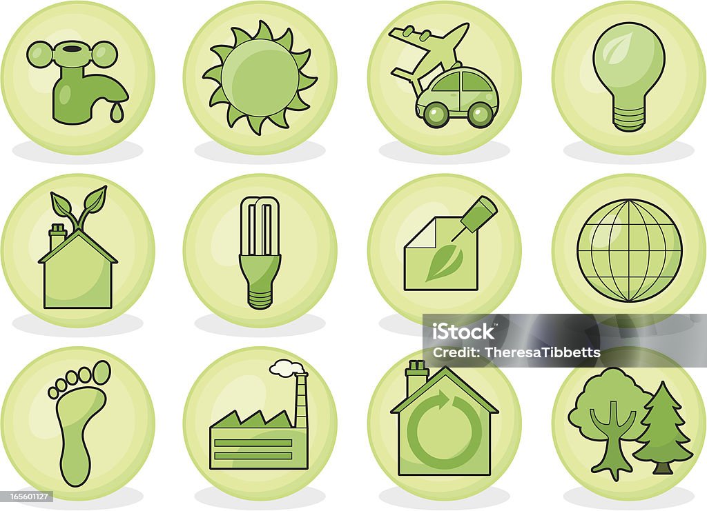 Environment icon set A selection of environment themed icons Airplane stock vector