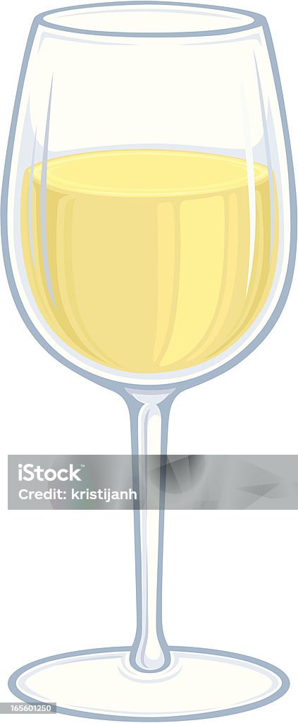 Bicchiere di vino bianco - arte vettoriale royalty-free di Bicchiere da vino