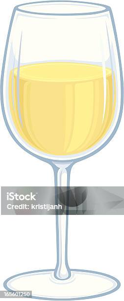 Bicchiere Di Vino Bianco - Immagini vettoriali stock e altre immagini di Bicchiere da vino - Bicchiere da vino, Fumetto - Creazione artistica, Bicchiere