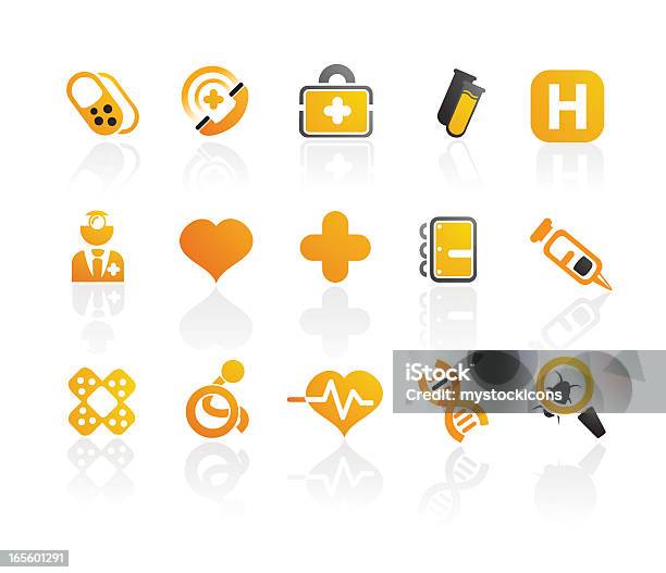 Mandarino Serie Di Icone Mediche 01 - Immagini vettoriali stock e altre immagini di A forma di croce - A forma di croce, Arancione, Batterio
