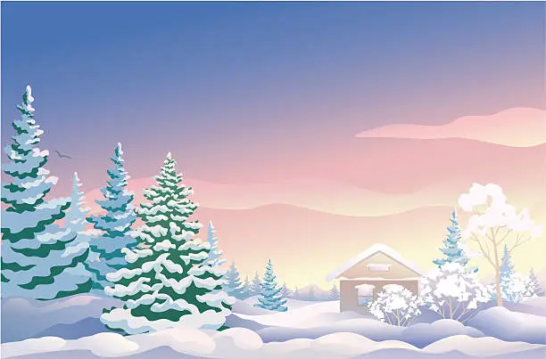 Vector illustration of Christmas sunrise