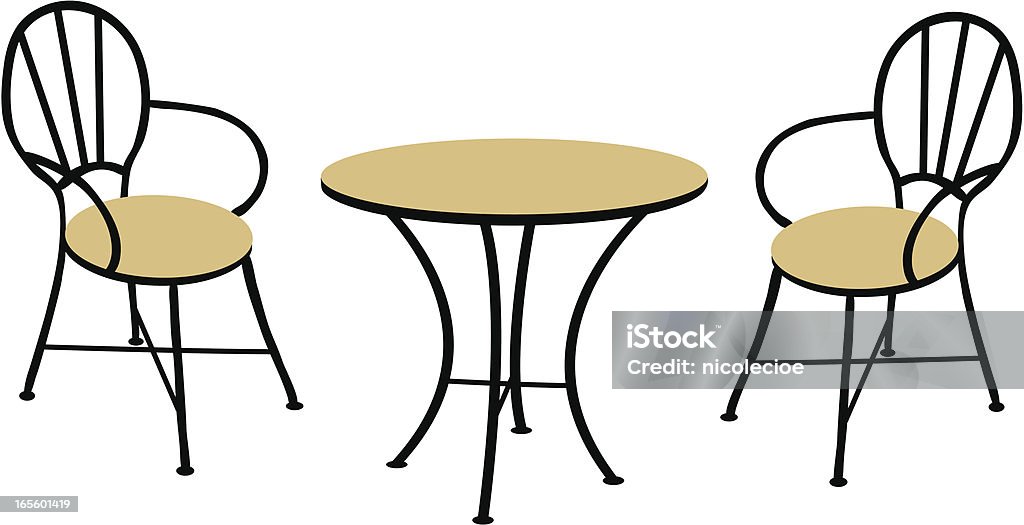 Table and Chairs A table and chairs set. Also in this series:  Table stock vector