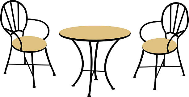 Table and Chairs vector art illustration