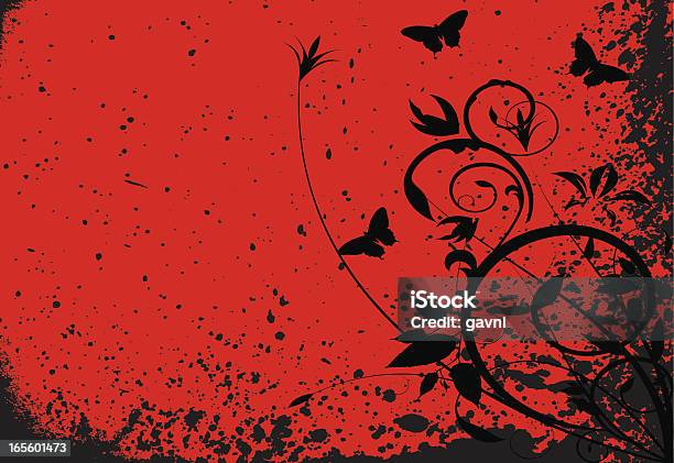 Tło Grunge - Stockowe grafiki wektorowe i więcej obrazów Gotyk - Gotyk, Kwiat - Roślina, Abstrakcja