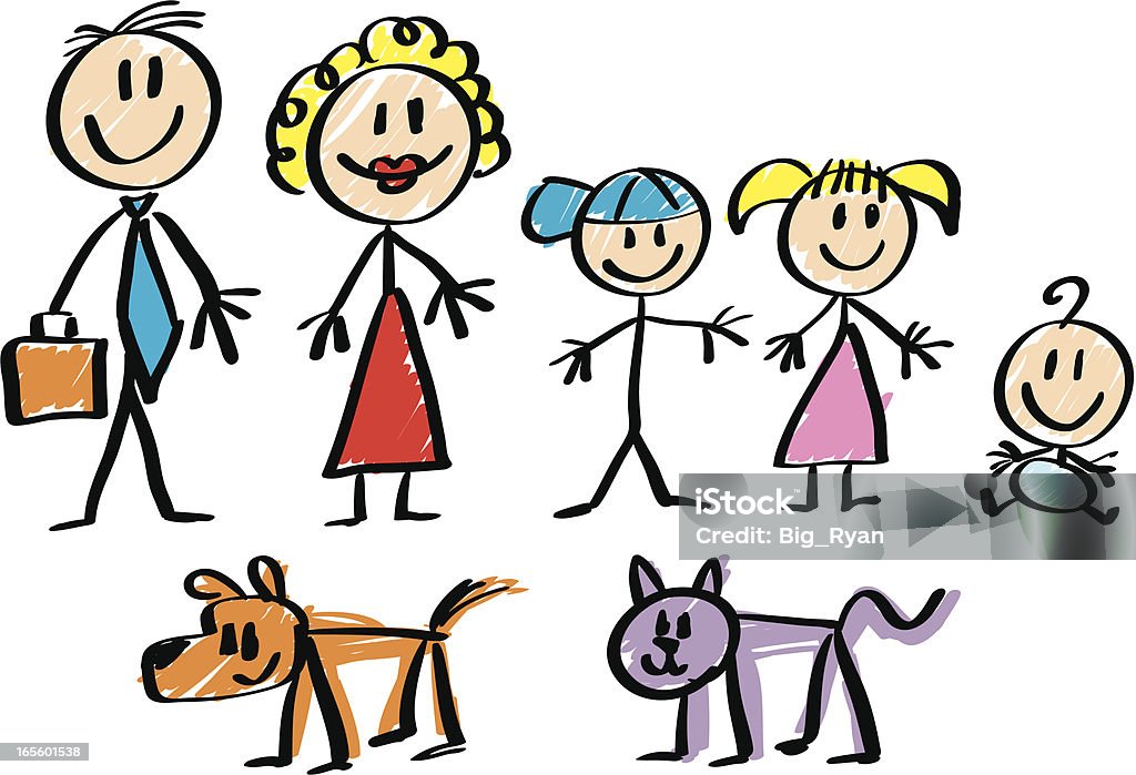 stick figure family  Family stock vector