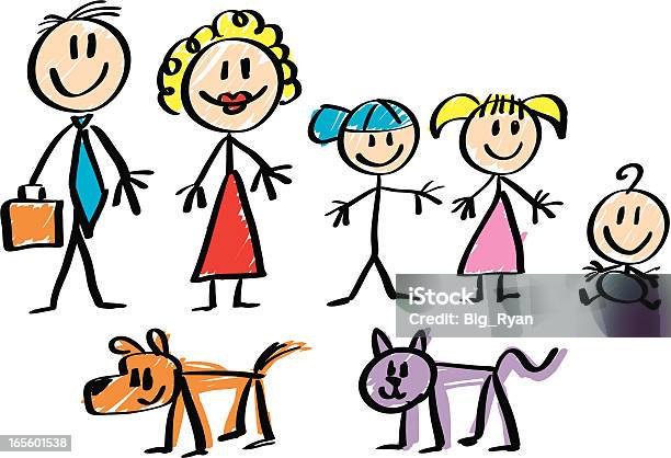 Stick Figure Family Stock Illustration - Download Image Now - Family, Stick Figure, Baby - Human Age