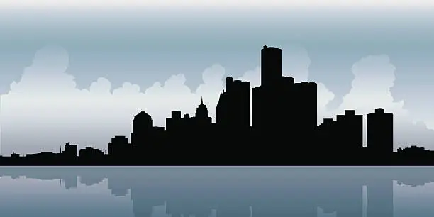 Vector illustration of Dark Detroit