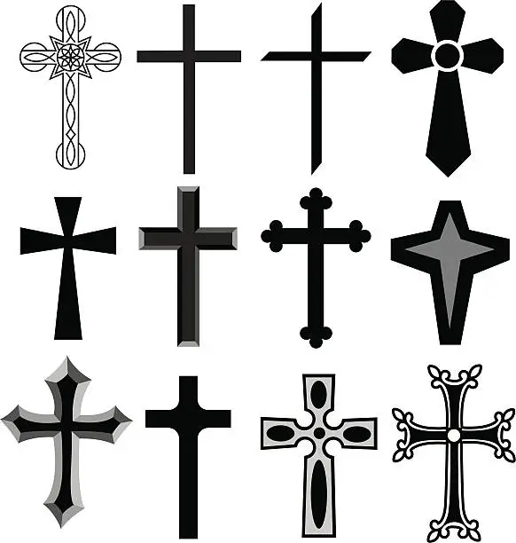 Vector illustration of Cross Religious Symbol Christian Religion