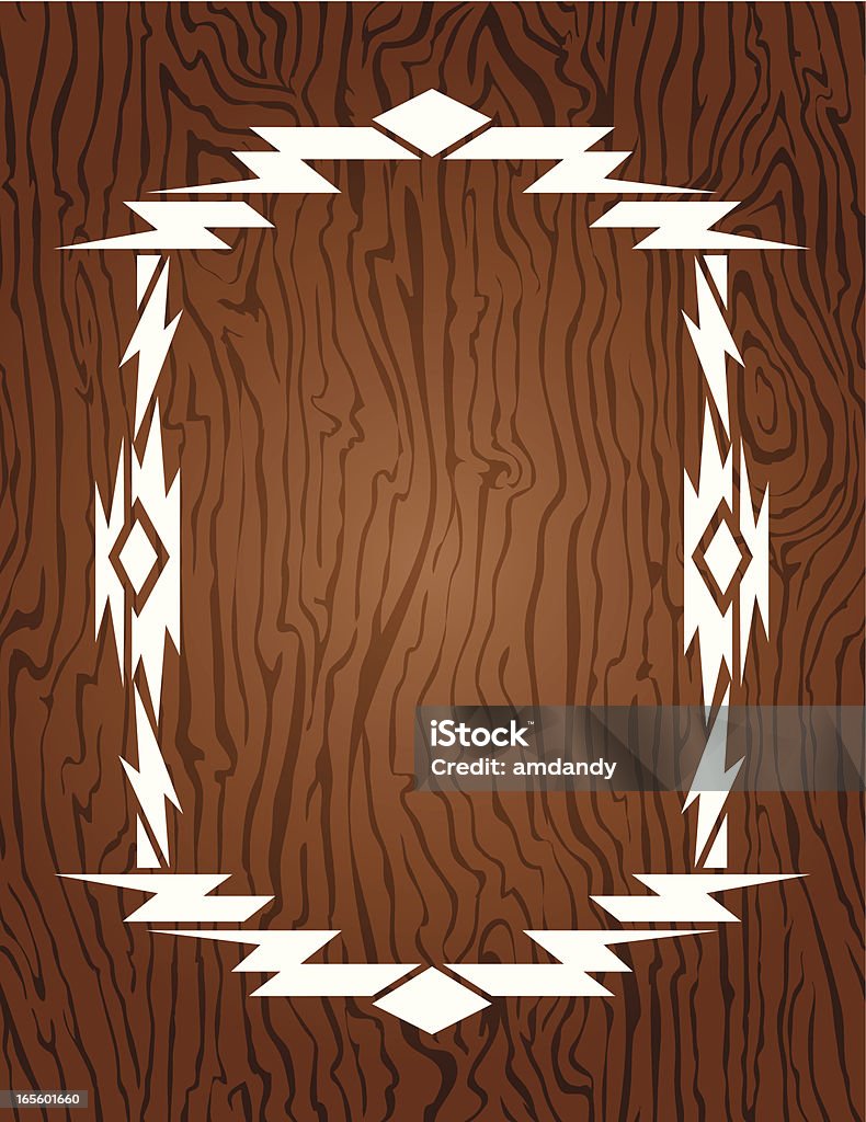 Vector-aztec, nativo americano Marco de madera de muestras - arte vectorial de Afilado libre de derechos