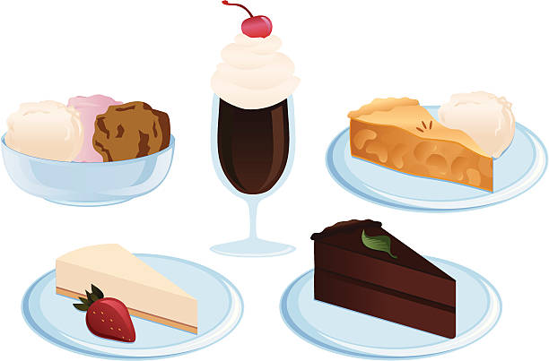 Desserts vector art illustration