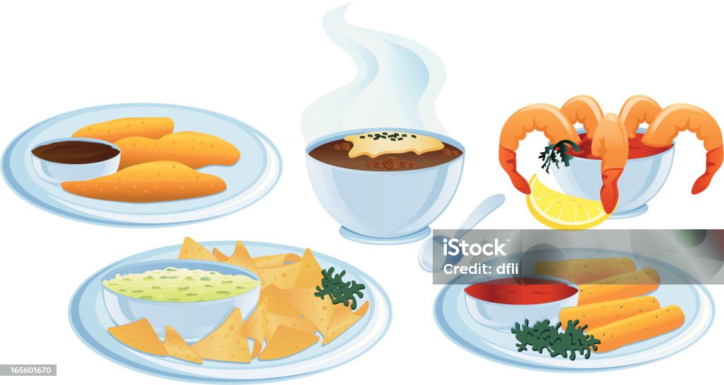 Hors-d'œuvre - clipart vectoriel de Mozzarella sticks libre de droits