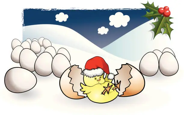 Vector illustration of Christmas Chicken