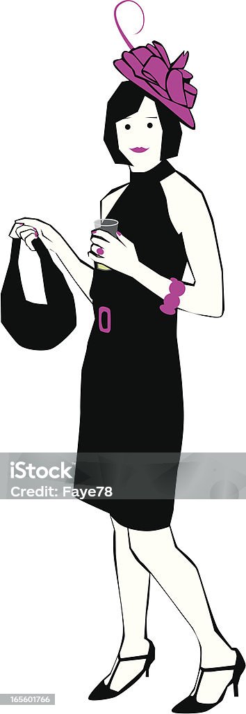 Classy lady Lady dressed up for wedding / day at the races. Adult stock vector