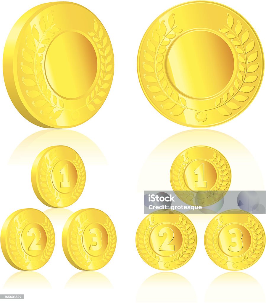 Gold Medallions. Gold medallions with space, decorated with garland. Arranging stock vector