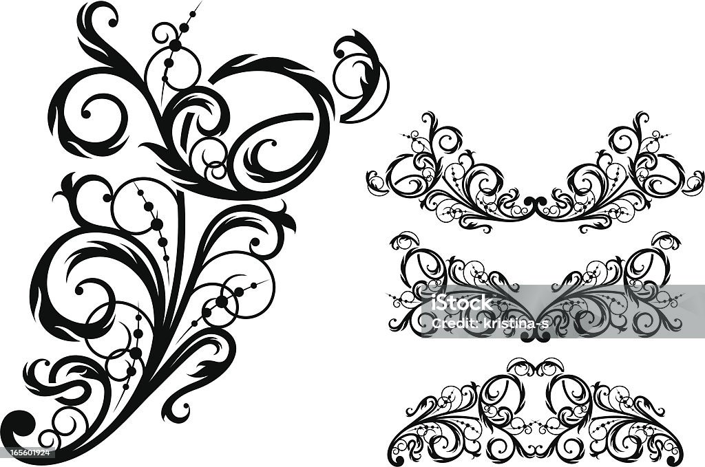 Elemento de design Floral - Royalty-free Antiguidade arte vetorial