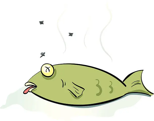 Vector illustration of Dead Fish