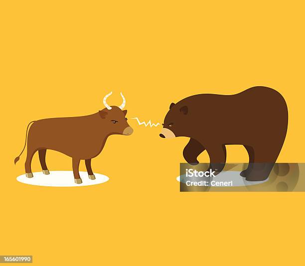 Bull 또는 하락세 황소에 대한 스톡 벡터 아트 및 기타 이미지 - 황소, 갈색, 개념