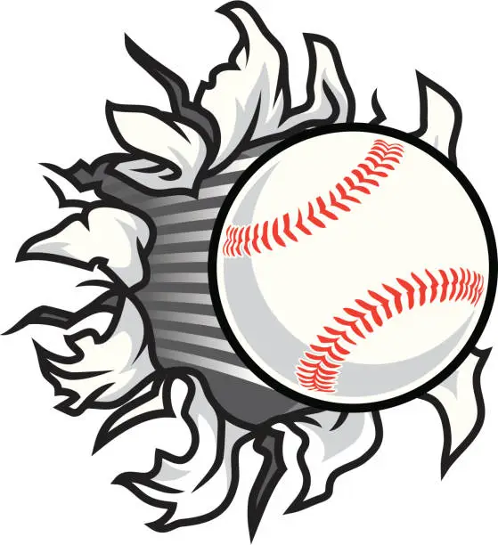 Vector illustration of Baseball Rip