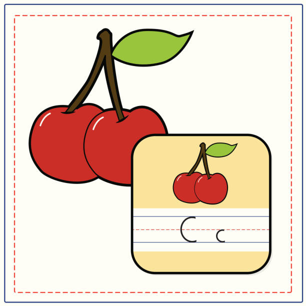 "C" is for cherries vector art illustration