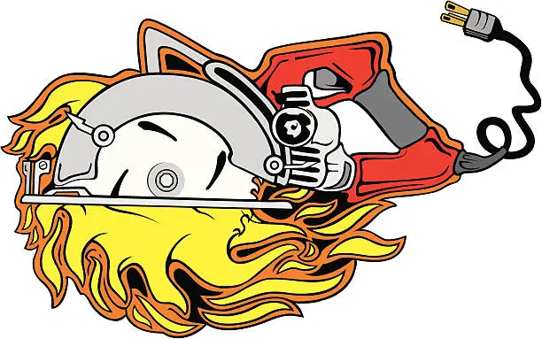 Vector illustration of saw flame