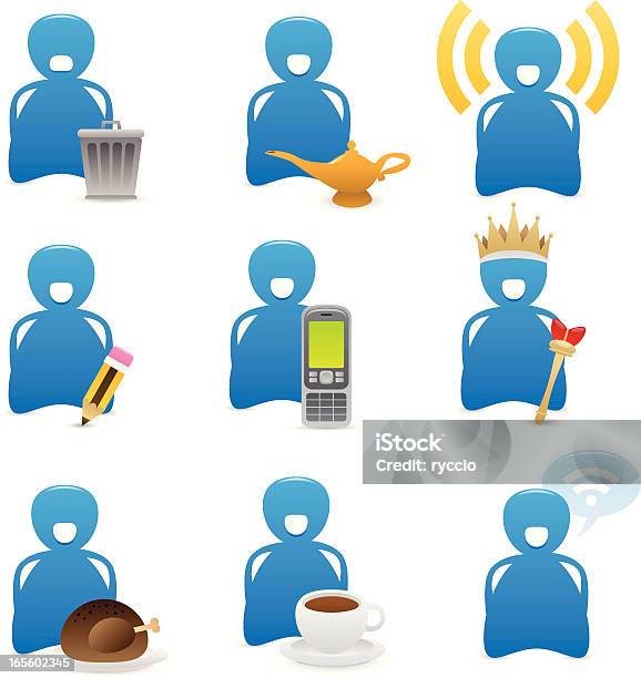 People Icon Volume 2 Stock Illustration - Download Image Now - Anthropomorphic Smiley Face, Cappuccino, Coffee - Drink