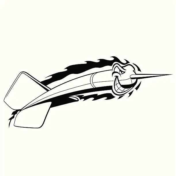 Vector illustration of flying dart