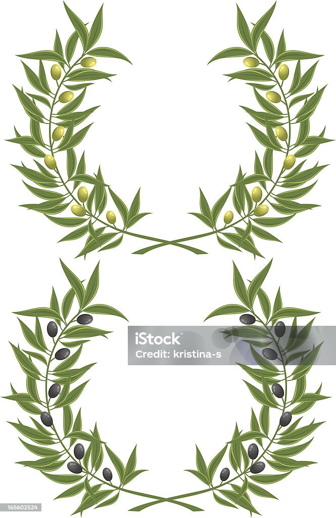 Coroa de ramo - Royalty-free Ramo de oliveira arte vetorial
