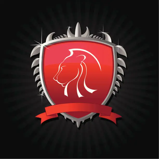 Vector illustration of Lion Crest