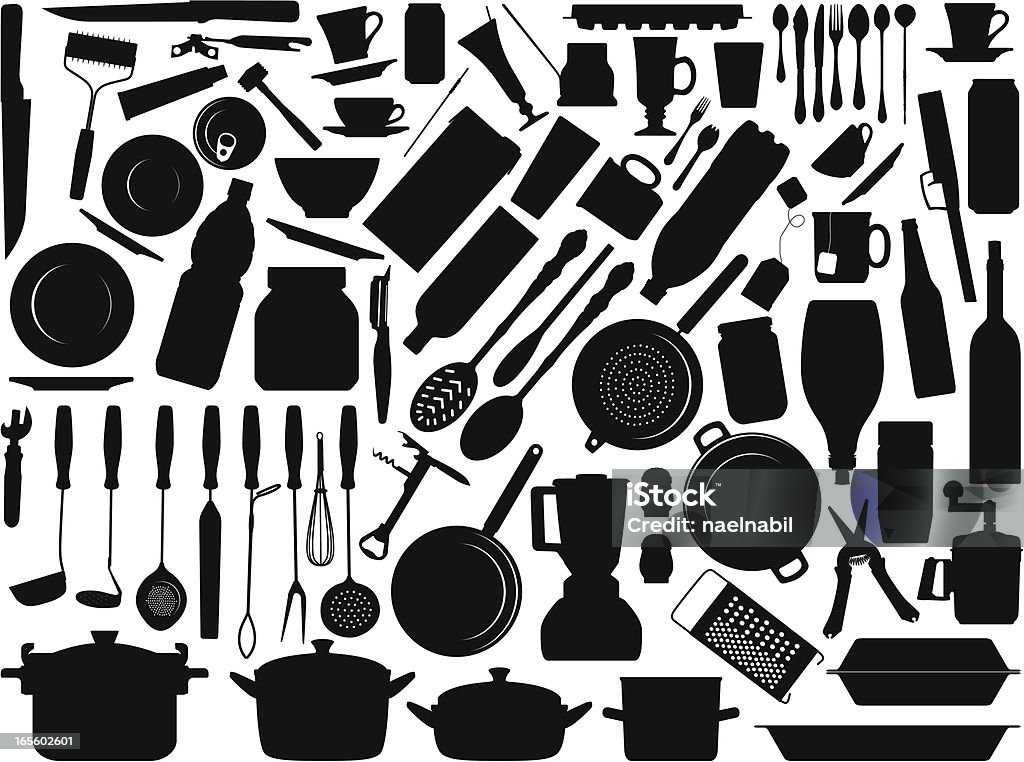 Kitchen tools Things you may find in your kitchen isolated on white background, file is very easy to edit, objects are very flexible to resize, modify, rotate or color. Cooking Pan stock vector