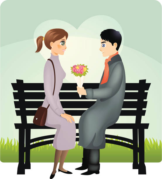 Couple vector art illustration