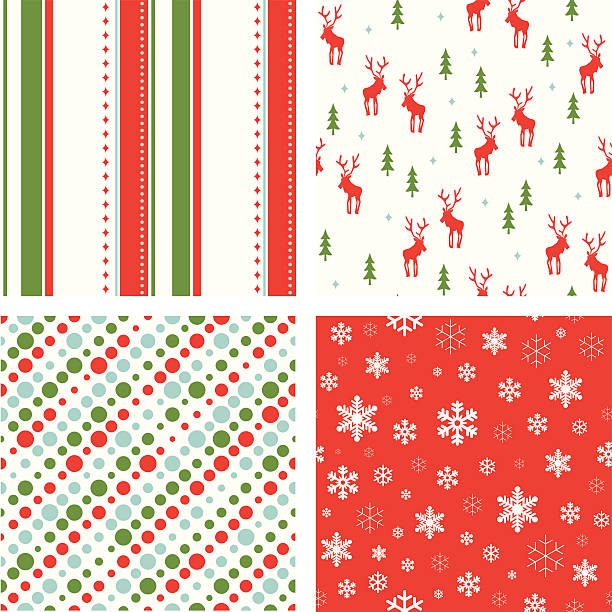 ilustrações, clipart, desenhos animados e ícones de natal padrão sem emendas - christmas pattern striped backgrounds