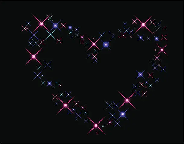 Vector illustration of sparklers of love
