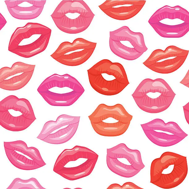 Vector illustration of Seamless Pattern of Lips