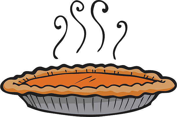 펌프킨 파이 - pie baked food pumpkin pie stock illustrations