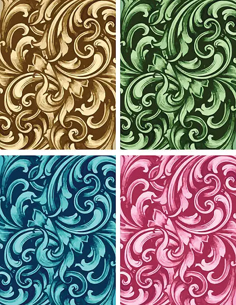 Vector illustration of Ornate Background Set