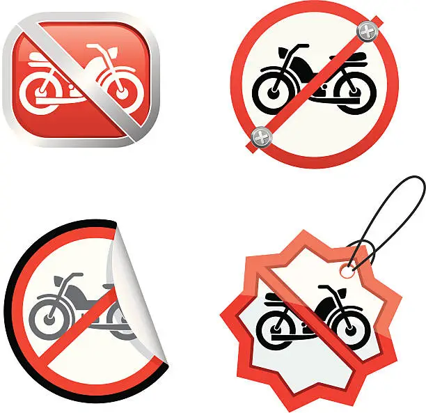 Vector illustration of No mopeds