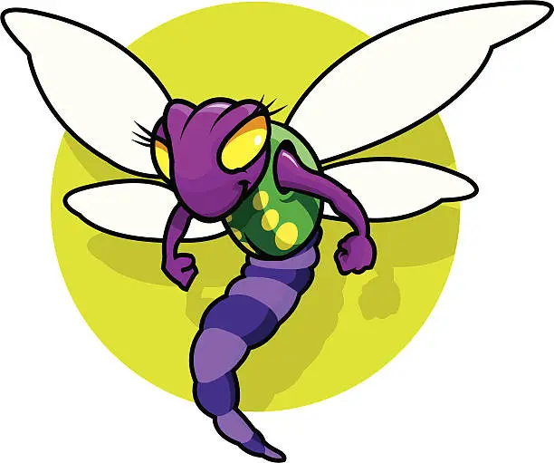 Vector illustration of Lady Dragonfly Mascot