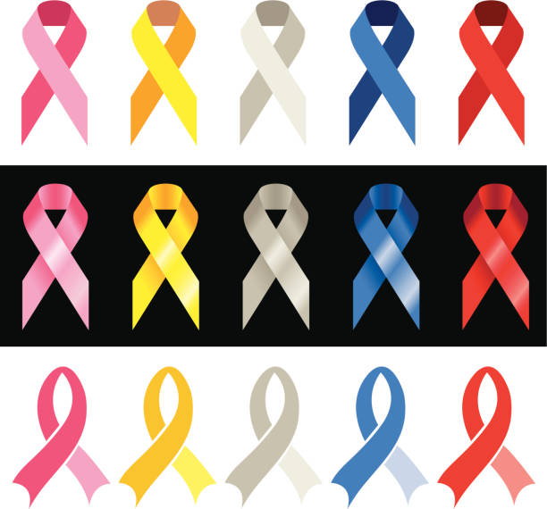 cancer awareness 리본 - stylistic stock illustrations