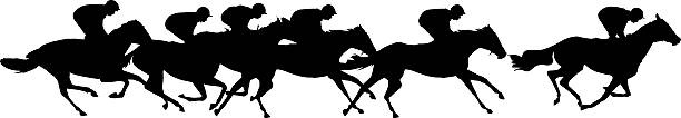 ilustrações, clipart, desenhos animados e ícones de de corrida plana - running horses