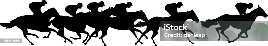 Flat Race Group of race horses competing. sourced from my original shot taken at the races. Horse Racing stock vector