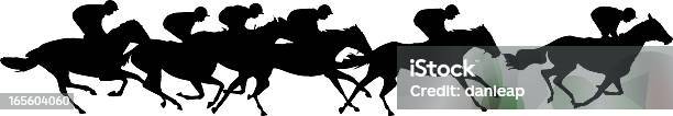 Flat Race Stock Illustration - Download Image Now - Horse Racing, Horse, In Silhouette