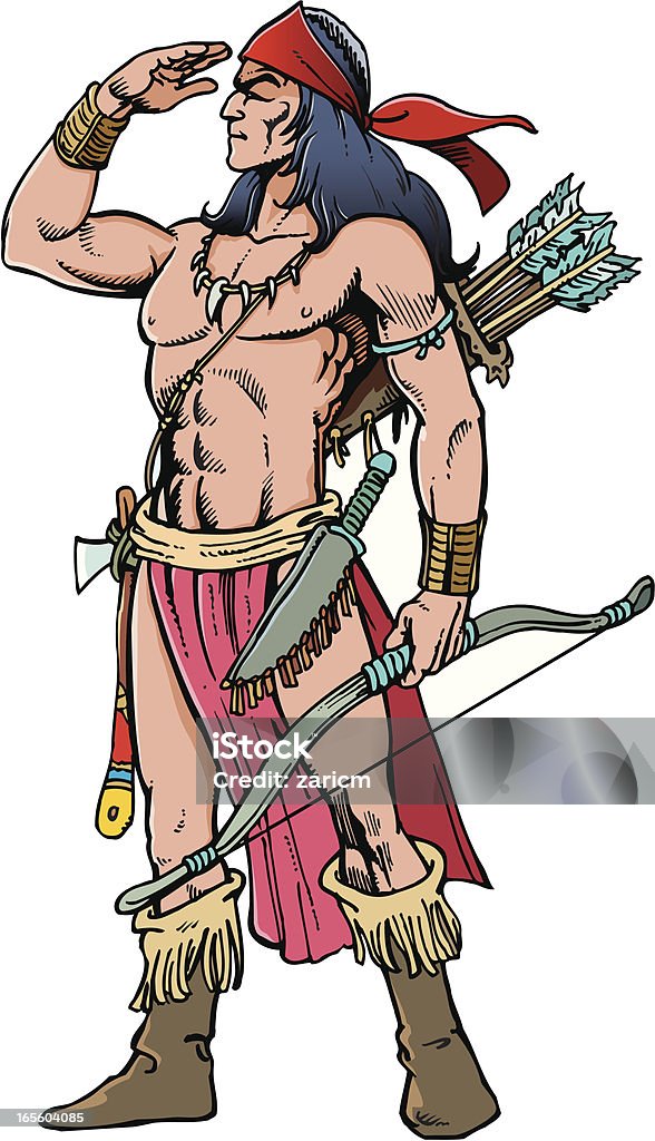 Indian guerreiro - Vetor de Adereço de Cabeça royalty-free