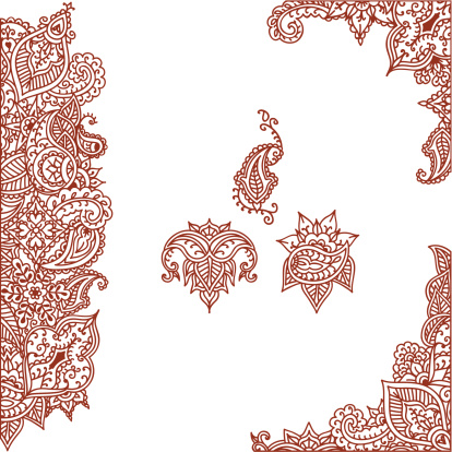 A series of ornately detailed designs inspired by the art of mehndi (henna painting). (Includes .jpg)